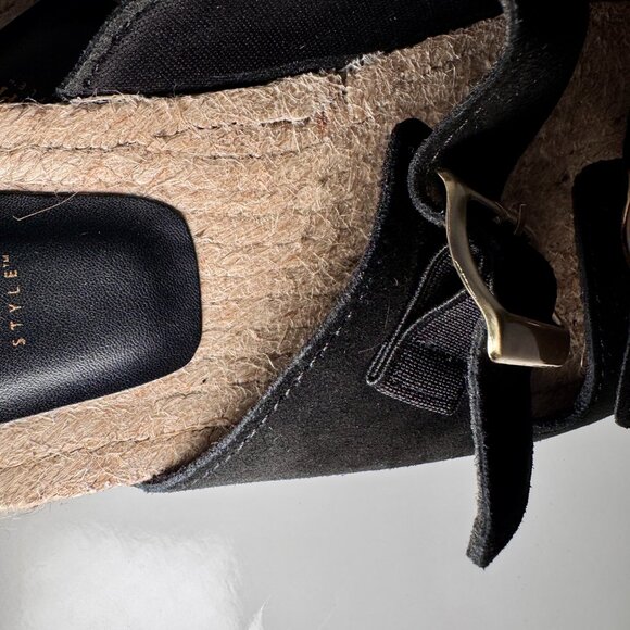 Haute Hippie Size 8.5 Nikki Suede Sandals with Double Strap, Woven Slide - Picture 10 of 11